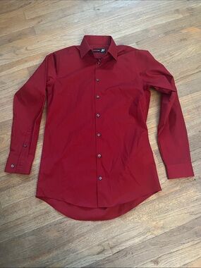 jf j.ferrar Men's Red Dress Shirt
